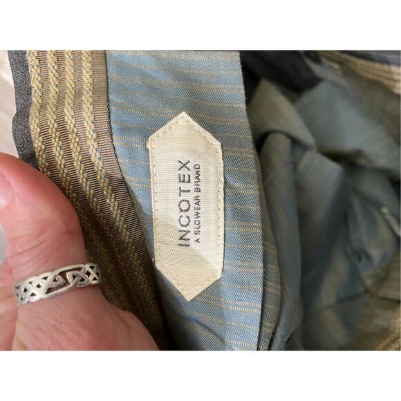 Incotex Classic Fit Pattern "B" Gray Front Pleat Straight Dress Pants Sz 40 x 31 - Picture 6 of 16